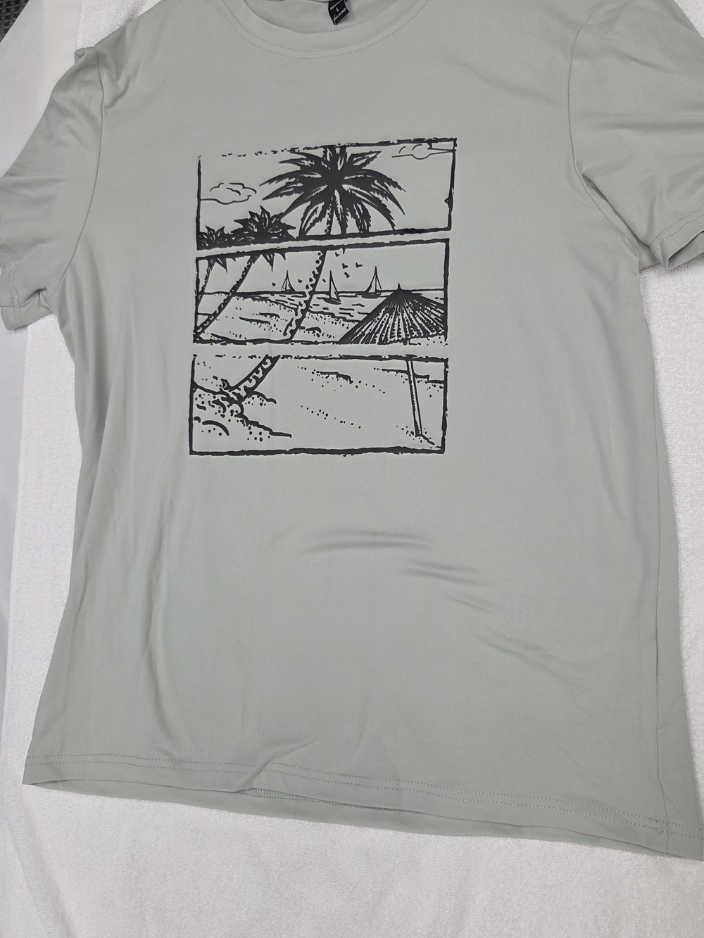 NFINITY Light Sage Short-Sleeve Graphic Tee - Beach Panel Print